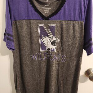 NORTHWESTERN WILDCATS SUPER COMFY, V-NECK T-SHIRT